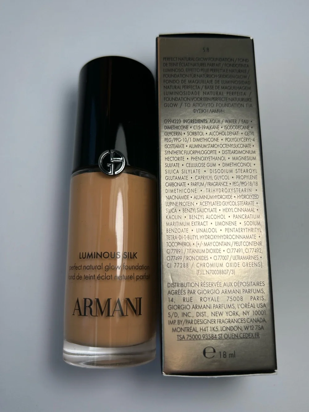 NWT🌷(#5.8) Armani Mini Luminous Silk Natural Glow Blurring Foundation